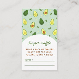 Holy Guacamole Avocado Baby shower Luier Raffle Informatiekaartje