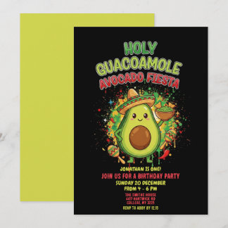 Holy Guacamole Avocado Fiesta Kids Birthday Party  Kaart