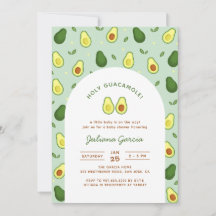 Holy Guacamole Avocado Groen Baby shower