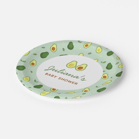Holy Guacamole Avocado Groen Baby shower Papieren Bordje (Gekanteld)
