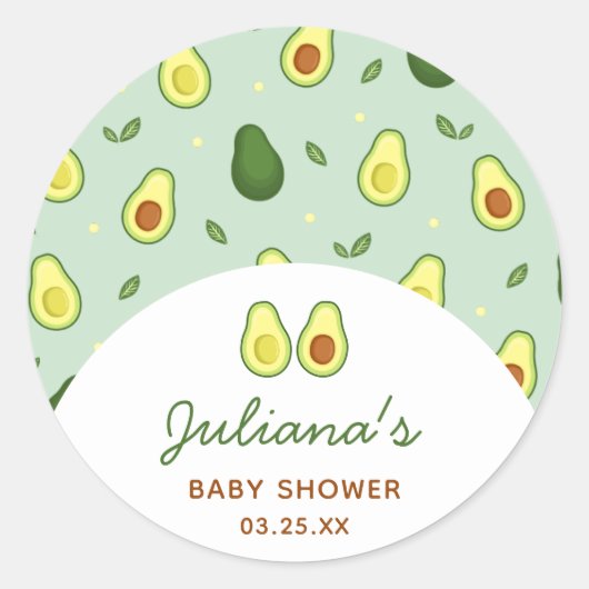 Holy Guacamole Avocado Groen Baby shower Ronde Sticker (Voorkant)