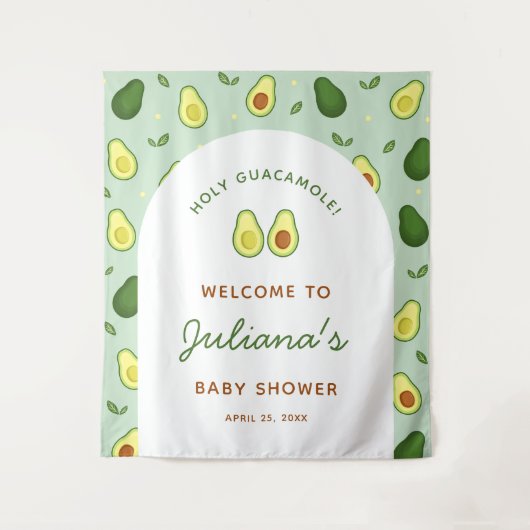 Holy Guacamole Avocado Groene Achtergrond Tapestry Wandkleed (Voorkant)