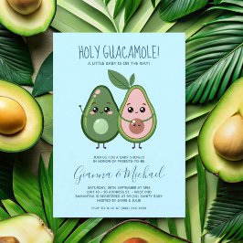 Holy Guacamole Blue Avocado Baby shower Kaart