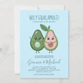 Holy Guacamole Blue Avocado Baby shower Kaart (Voorkant)