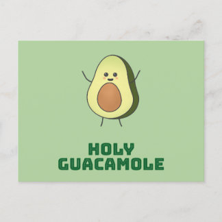 Holy guacamole - cute and happy kawaii avocado  briefkaart