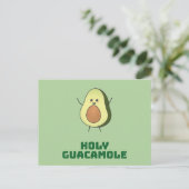 Holy guacamole - cute and happy kawaii avocado  briefkaart (Staand voorkant)