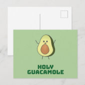 Holy guacamole - cute and happy kawaii avocado  briefkaart (Voorkant / Achterkant)