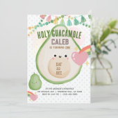 Holy Guacamole Fiesta Avocado 1e verjaardagsfeest Kaart (Staand voorkant)