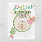 Holy Guacamole Fiesta Avocado 1e verjaardagsfeest Kaart (Voorkant / Achterkant)