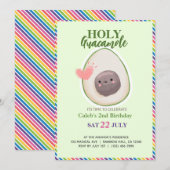 Holy Guacamole Fiesta Avocado Kiwaii Verjaardag Kaart (Voorkant / Achterkant)