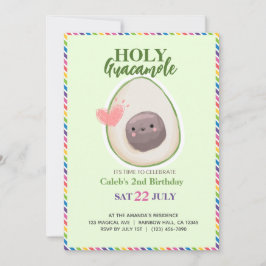 Holy Guacamole Fiesta Avocado Kiwaii Verjaardag Kaart