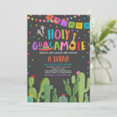 Holy Guacamole Fiesta Baby shower Cactus Kaart (Staand voorkant)