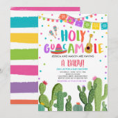 Holy Guacamole Fiesta Baby shower Cactus Kaart (Voorkant / Achterkant)