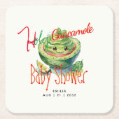 Holy Guacamole Fiesta Baby shower CUSTOM Kartonnen Onderzetters (Voorkant)