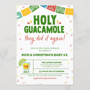 HOLY GUACAMOLE FIESTA-BABY SHOWER KAART