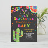 Holy Guacamole Fiesta Baby shower nodigen Mexicaan Kaart (Staand voorkant)