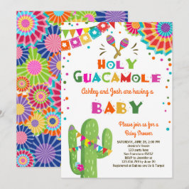 Holy Guacamole Fiesta Baby shower nodigen Mexicaan Kaart