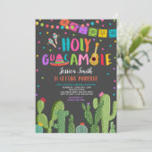 Holy Guacamole Fiesta Cactus Vrijgezellenfeest Kaart (Staand voorkant)