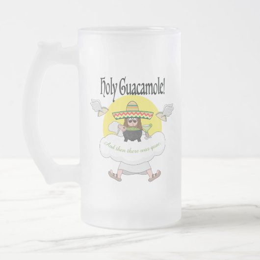 Holy Guacamole Frosted Glass Beer Mok (Links)