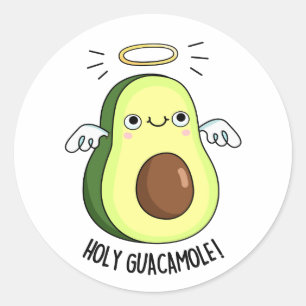 Holy Guacamole Funny Goody Avocado Pun Ronde Sticker