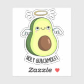 Holy Guacamole Funny Goody Avocado Pun Sticker (Vel)
