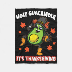 Holy Guacamole Haar Thanksgiving avocado pelgrim F Fleece Deken