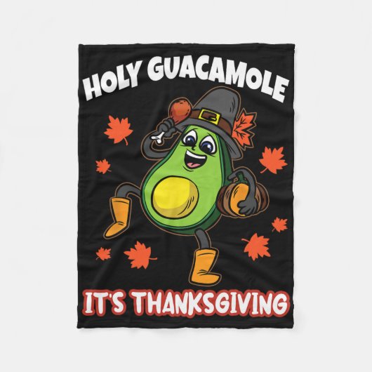 Holy Guacamole Haar Thanksgiving avocado pelgrim F Fleece Deken (Voorkant)