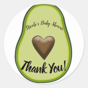 Holy Guacamole Hart Avocado Baby shower Bridal Ronde Sticker