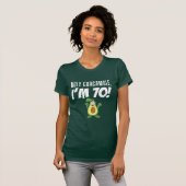 Holy Guacamole Ik ben 70 Cartoon Avocado (ON DARK) T-shirt (Voorkant volledig)