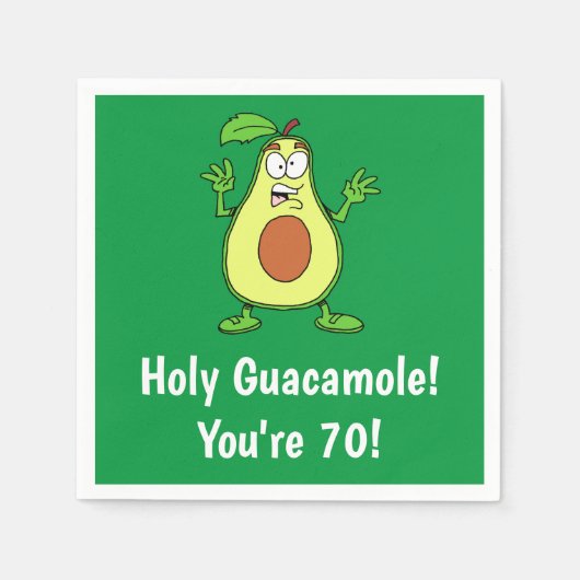 Holy Guacamole Je bent 70 Grappige avocado servett Servet (Voorkant)