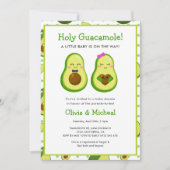 Holy Guacamole Kawaii Avocado Baby shower Kaart (Voorkant)