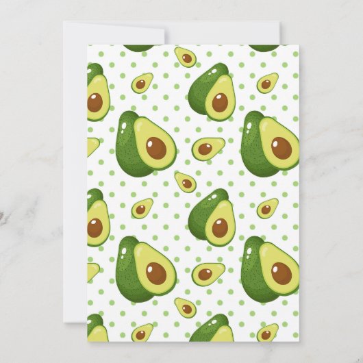 Holy Guacamole Kawaii Avocado Baby shower Kaart (Achterkant)