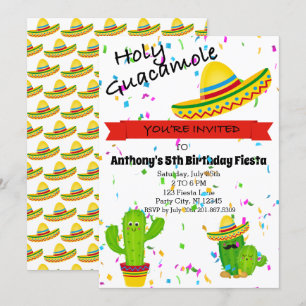 Holy Guacamole Kids Verjaardagsfeestje Uitnodiging