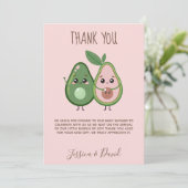 Holy Guacamole Roze Avocado Baby shower Bedankkaart (Staand voorkant)