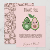 Holy Guacamole Roze Avocado Baby shower Bedankkaart (Voorkant / Achterkant)