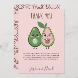 Holy Guacamole Roze Avocado Baby shower Bedankkaart