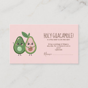 Holy Guacamole Roze Avocado Baby shower Informatiekaartje
