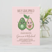 Holy Guacamole Roze Avocado Baby shower Kaart (Staand voorkant)