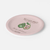 Holy Guacamole Roze Avocado Baby shower Papieren Bordje (Gekanteld)