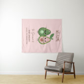 Holy Guacamole Roze Avocado Baby shower Wandkleed (In Situ (horizontaal))