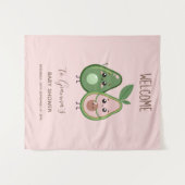 Holy Guacamole Roze Avocado Baby shower Wandkleed (Voorkant (horizontaal))