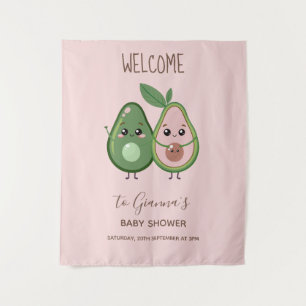 Holy Guacamole Roze Avocado Baby shower Wandkleed