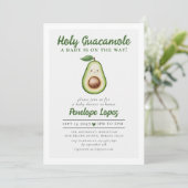 Holy Guacamole Schattige Avocado Baby shower Kaart (Staand voorkant)