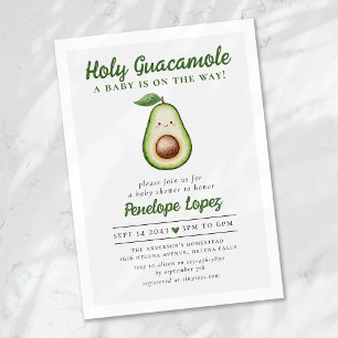 Holy Guacamole Schattige Avocado Baby shower Kaart
