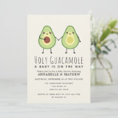 Holy Guacamole Schattige Avocado Couples Baby Kaart (Staand voorkant)