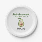 Holy Guacamole Schattige Grappig Baby shower Papieren Bordje (Voorkant)