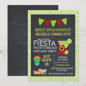Holy Guacamole Tacos & Tequila Verjaardagsfeestje Kaart (Voorkant / Achterkant)