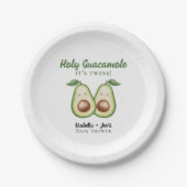 Holy Guacamole Twins Grappig Baby shower Papieren Bordje (Voorkant)