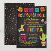 Holy Guacamole Verjaardag Fiesta Uitnodiging - Kin (Voorkant / Achterkant)