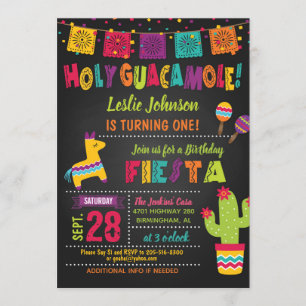 Holy Guacamole Verjaardag Fiesta Uitnodiging - Kin